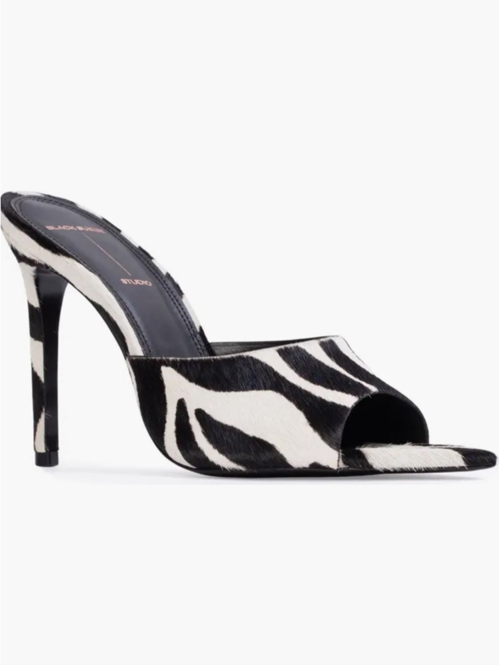 ISO✨ Black Suede Studio Bella Calf Hair Mule Sandal